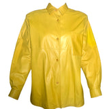 Valentino 1980's Yellow Nappa Lambskin Leather Shirt Jacket FRONT 1/7