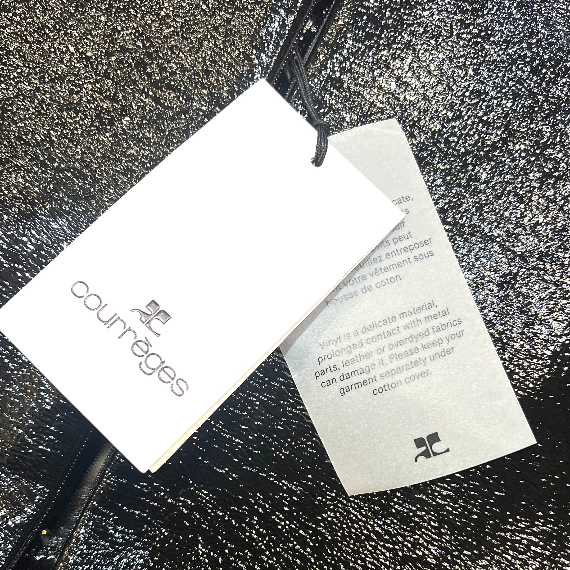 Courrèges F/W 2023 Black Vinyl Cut Out Mini Dress, tags