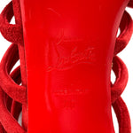 Christian Louboutin Red Macala Strappy Suede Stilettos RED BOTTOM 10/10