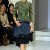 Junya Watanabe for Comme Des Garcons  F/W 2004 Red Plaid Wool Tartan Bodysuit