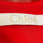 Chloe Red Sheer Silk Blouse + Undershirt TAG PHOTO 7 OF 7