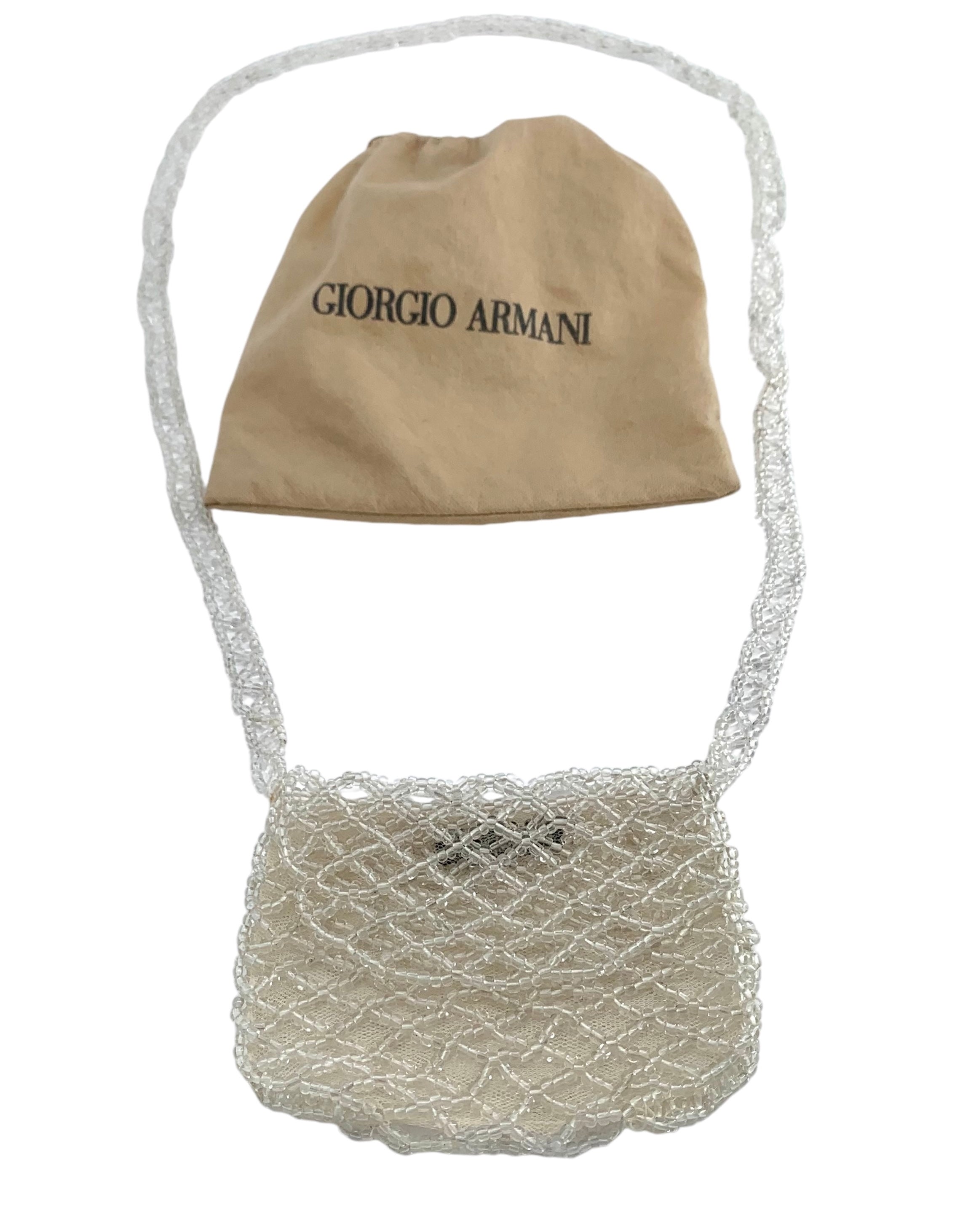 Giorgio Armani 2000's Glass Bead Micro Purse BAG + DUST BAG 7/8