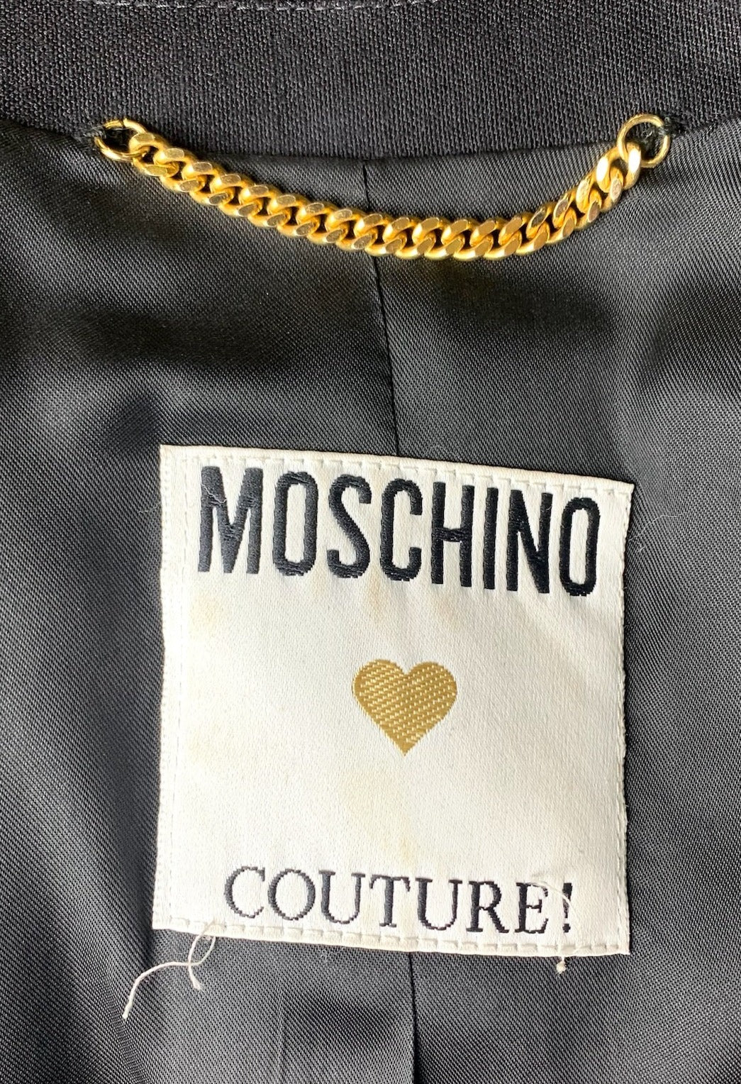 Moschino Fall/Winter 1989/1990 Black Wool "TAILLEUR" Skirt Suit LABEL 7 of 7