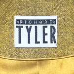 Richard Tyler 1990's Chartreuse and Emerald Green Wool and Velvet Coat, label