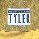Richard Tyler 1990's Chartreuse and Emerald Green Wool and Velvet Coat, label