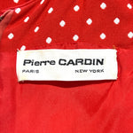 1960s Pierre Cardin "Space Age" Red & White Polka Dotted Maxi Dress, label