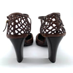 Bottega Veneta Brown Leather Woven Block Heels Sandals, New/Old. back