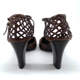 Bottega Veneta Brown Leather Woven Block Heels Sandals, New/Old. back