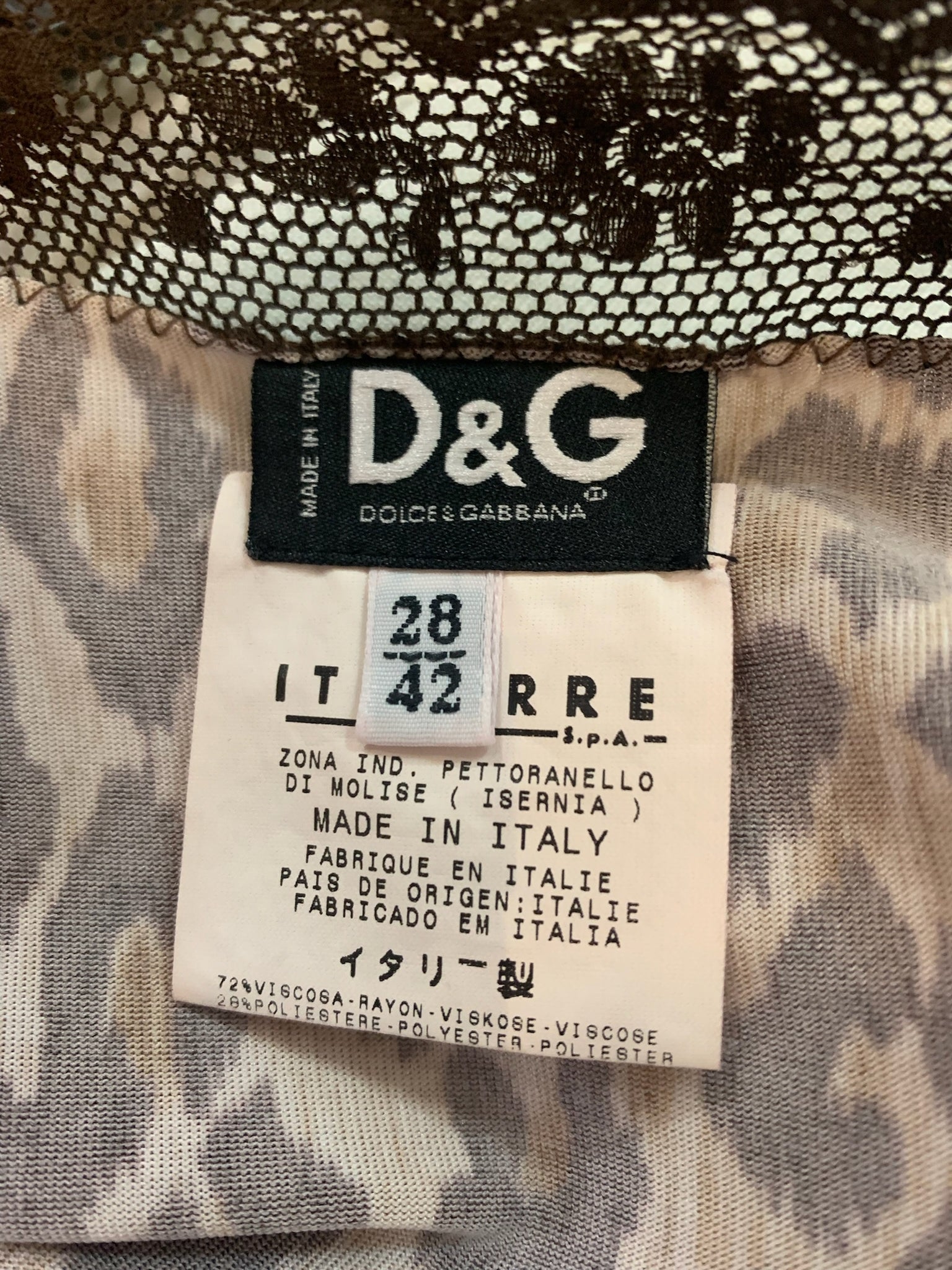 Vintage Dolce & Gabbana Leopard Print Slip Wiggle Dress Size XS S 90's Y2K  D&G