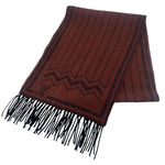 Louis Vuitton Maroon Cashmere and Wool Knit Scarf, detail