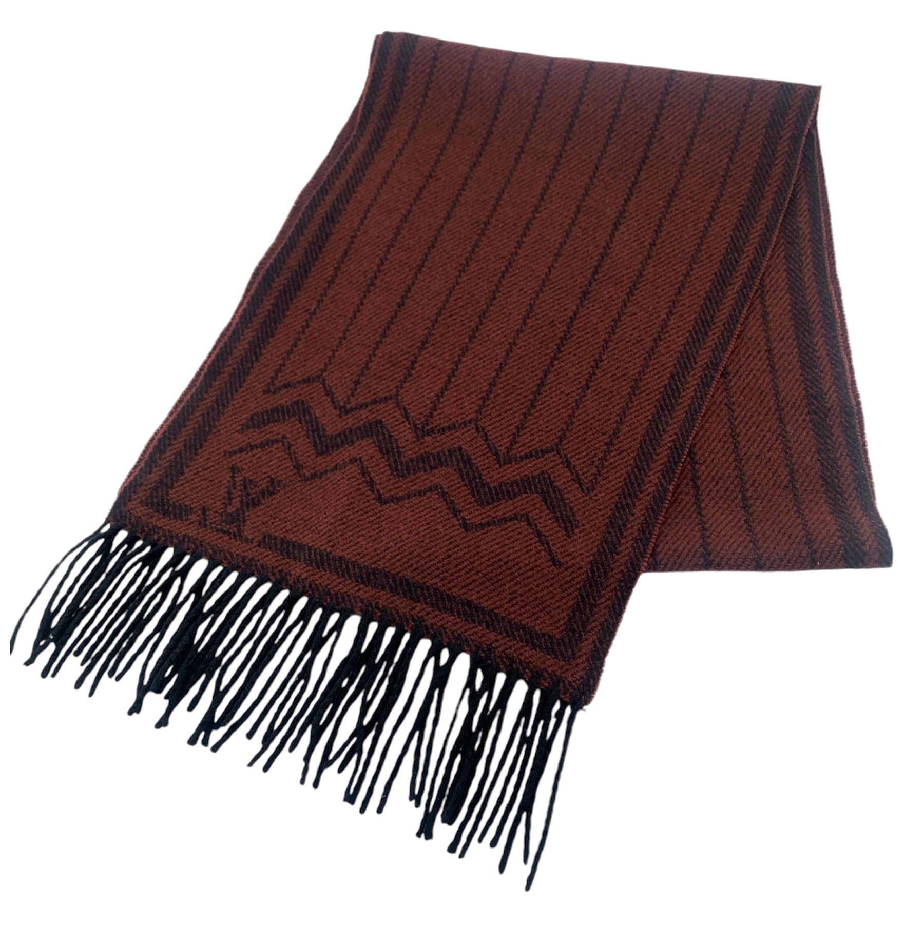 Louis Vuitton Maroon Cashmere and Wool Knit Scarf, detail