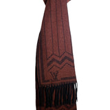 Louis Vuitton Maroon Cashmere and Wool Knit Scarf