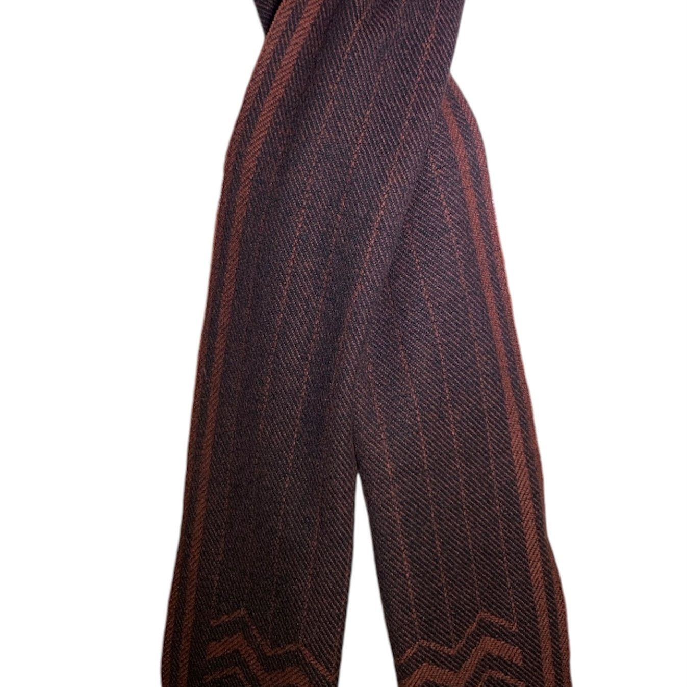 Louis Vuitton Maroon Cashmere and Wool Knit Scarf, crossed