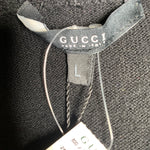 Gucci 2000's Black Cashmere Cut Out Turtleneck Sweater, NWT, label