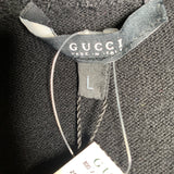 Gucci 2000's Black Cashmere Cut Out Turtleneck Sweater, NWT, label