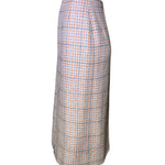 Chanel Boutique 1990s Pale Pink & Lavender Houndstooth Ensemble skirt side