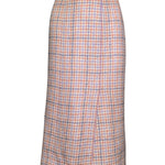 Chanel Boutique 1990s Pale Pink & Lavender Houndstooth Ensemble skirt