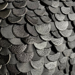 Yigal Azrouël Fall 2009 Runway Black Asymmetrical Leather Fish Scale Mini Dress, detail 2