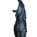 Yigal Azrouël Fall 2009 Runway Black Asymmetrical Leather Fish Scale Mini Dress, side