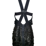 Yigal Azrouël Fall 2009 Runway Black Asymmetrical Leather Fish Scale Mini Dress, back