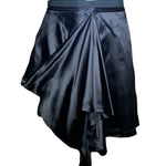 Martin Margiela 2003 Runway Black Satin Convertible Deconstructed Skirt Dress, skirt