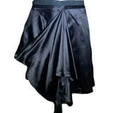 Martin Margiela 2003 Runway Black Satin Convertible Deconstructed Skirt Dress, skirt