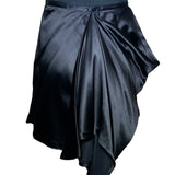 Martin Margiela 2003 Runway Black Satin Convertible Deconstructed Skirt Dress, skirt 3