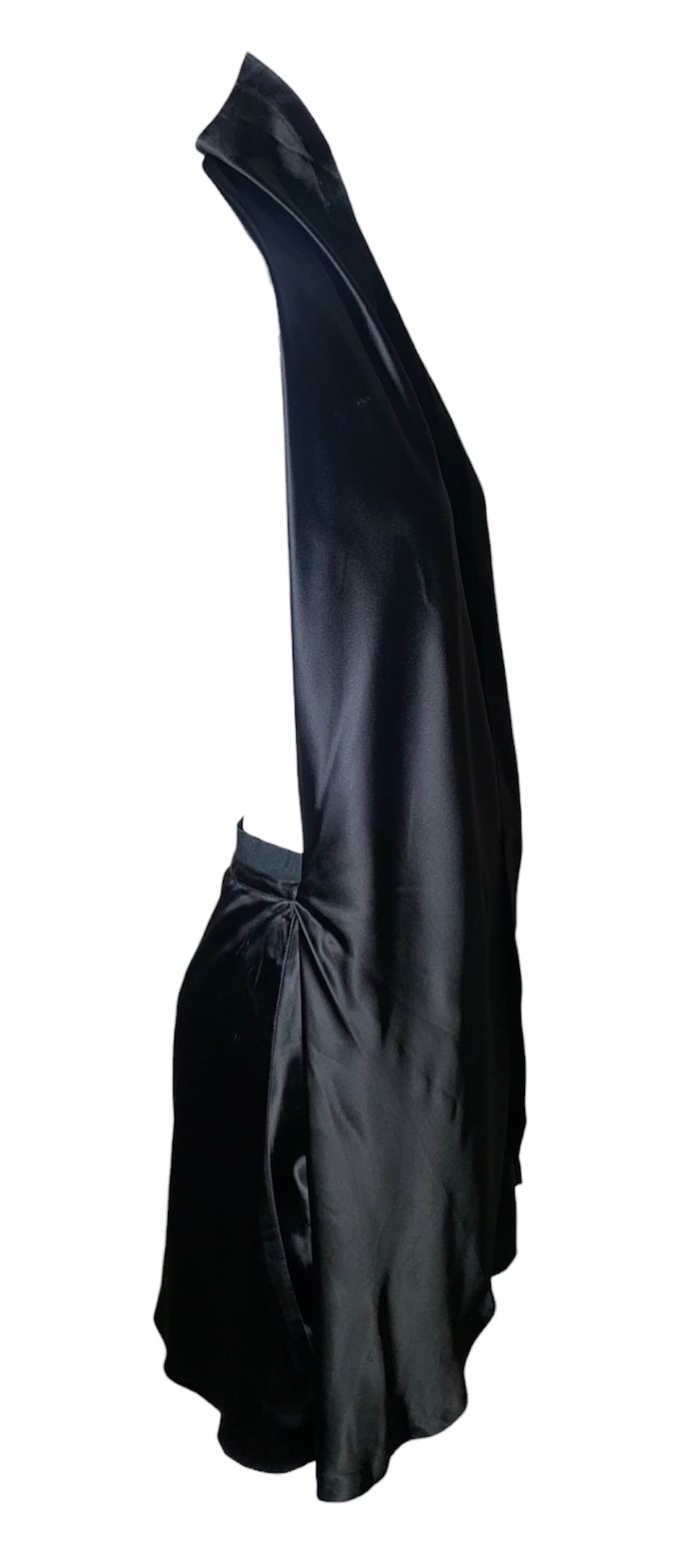 Martin Margiela 2003 Runway Black Satin Convertible Deconstructed Skirt Dress, side