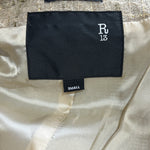 R13 Beige Tweed 2020s Cropped Jacket with Gold Toned Chains, label