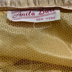 Anita Bari 1950's Rare Gold Lame Pleated Midi Skirt, label