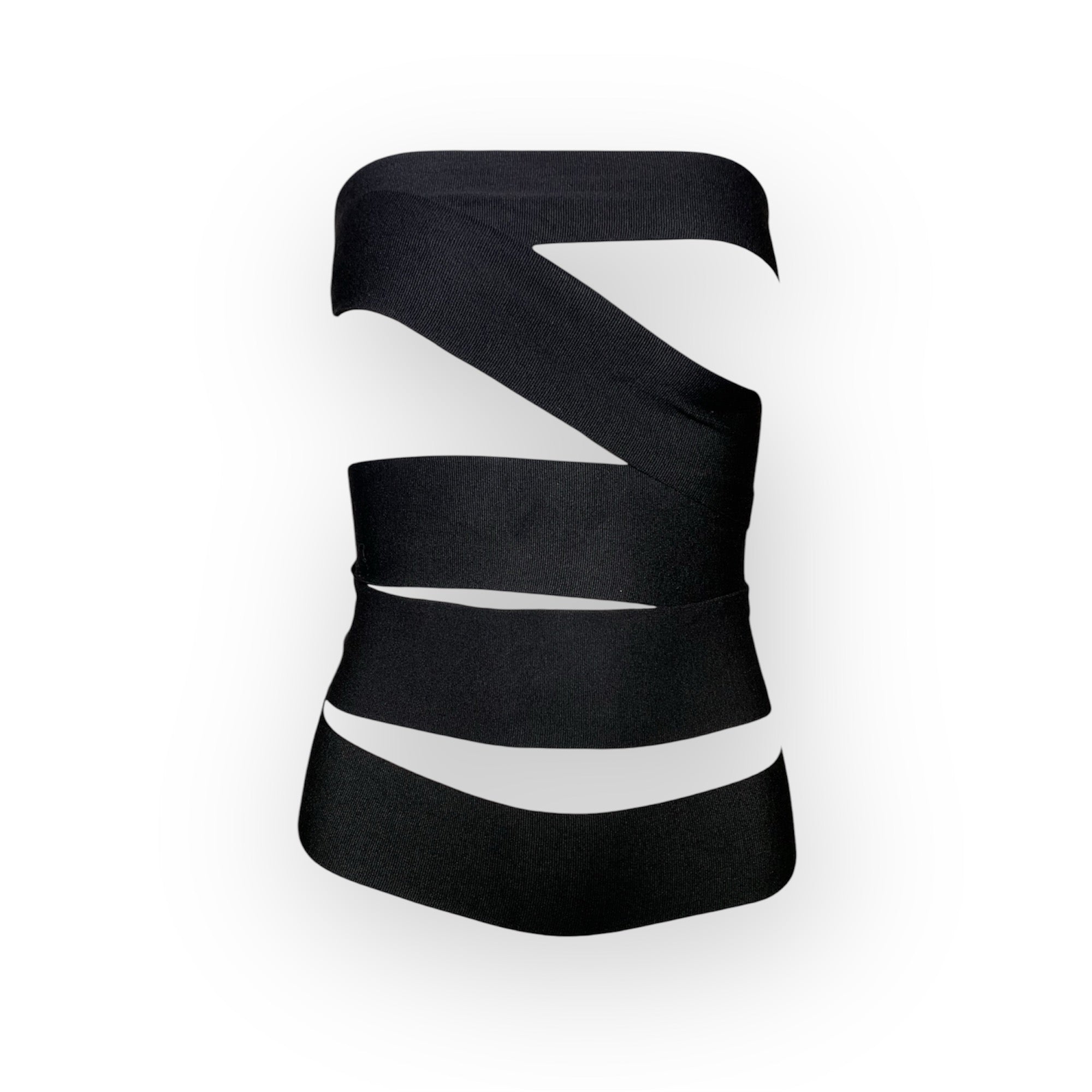 Yves Saint Laurent S/S 2001 Tom Ford Runway Black Bandage Wrap Belt Top - The Way We Wore
