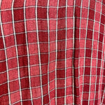 Issey Miyake Rare 1980's Brick Red Grid Plaid Skirt Ensemble, close up