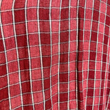 Issey Miyake Rare 1980's Brick Red Grid Plaid Skirt Ensemble, close up