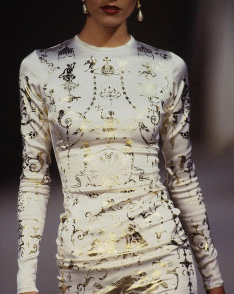 Vivienne Westwood 'Dressing Up' A/W 1991/1992 Boulle Dress in Pearl White, runway