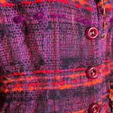 Anna Sui Fall 2004 Runway Tweed Plaid Suit, Jacket close up