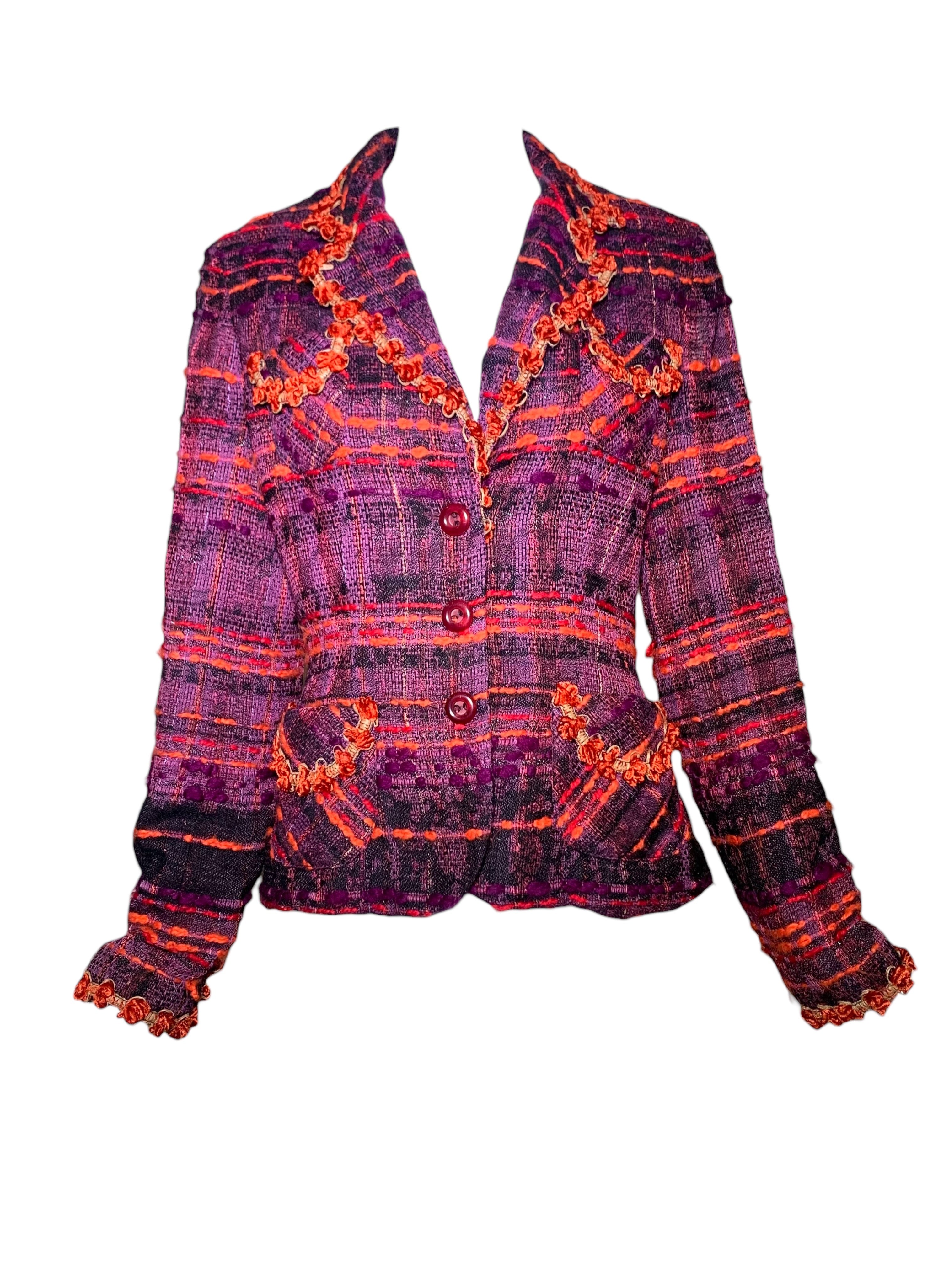 Anna Sui Fall 2004 Runway Tweed Plaid Jacket