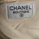 CHANEL Boutique Cream Boucle Tweed Wool Skirt Suit Ensemble, label