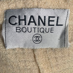 CHANEL Boutique Cream Boucle Tweed Wool Skirt Suit Ensemble, label 2