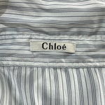 Chloé White and Navy Stripped dress Shirt with Bow Tie, label