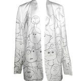 Akris Animated Faces White Suit Jacket FRONT PHOTO PROFILE 2 OF 10