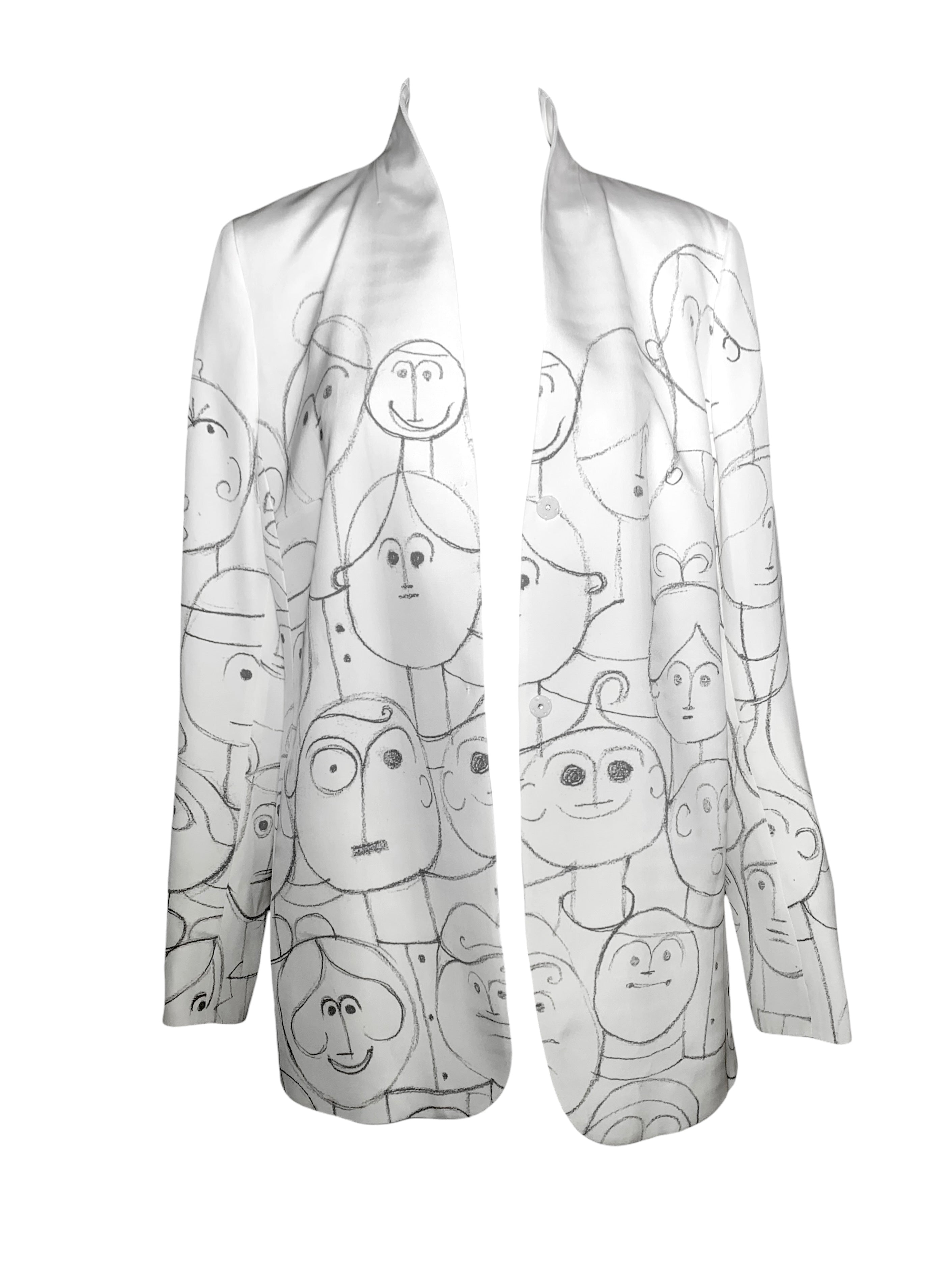 Akris Animated Faces White Suit Jacket FRONT PHOTO PROFILE 2 OF 10