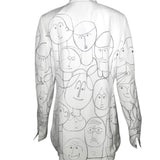 Akris Animated Faces White Suit Jacket BACK PHOTO 4 OF 10