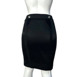 Gucci F/W 2007 Black Faille Pinup Pencil Skirt with Cord and Button Tab Detail, back