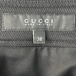 Gucci F/W 2007 Black Faille Pinup Pencil Skirt with Cord and Button Tab Detail, label