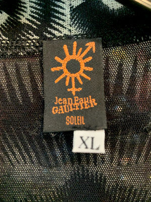 Jean Paul Gaultier 2000s Soleil Sheer Mesh Op Art Beach Cover Up Jacket, label