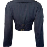 Vivienne Westwood S/S 1988 "Pagan" Collection Pin Stripe Charcoal Grey Cropped Jacket BACK PHOTO 5 OF 8