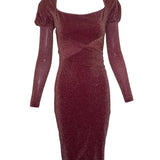 Vivienne Westwood 1990's Sexy Burgundy Lurex Dress