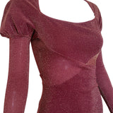 Vivienne Westwood 1990's Sexy Burgundy Lurex Dress, top