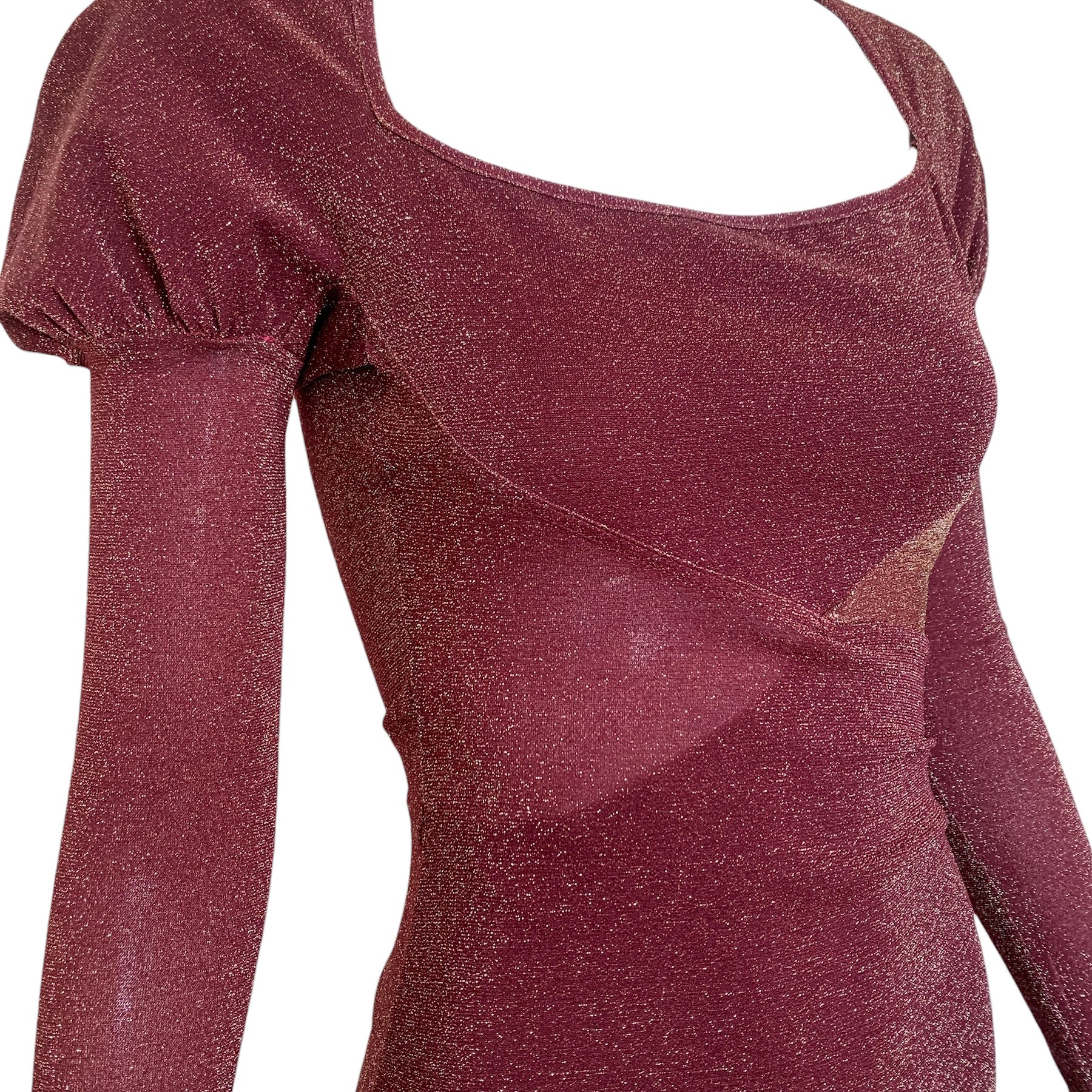 Vivienne Westwood 1990's Sexy Burgundy Lurex Dress, top