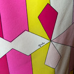 Emilio Pucci Pink & Yellow Geometric Block Button-Up Blouse SIGNATURE PHOTO 3 OF 6